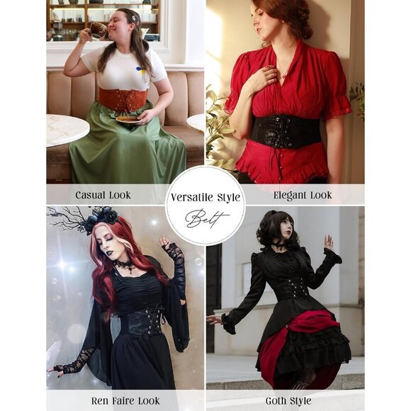 Women\'s Brown Elastic Stretch Corset Waist Cincher Belt With Press Button main image 6